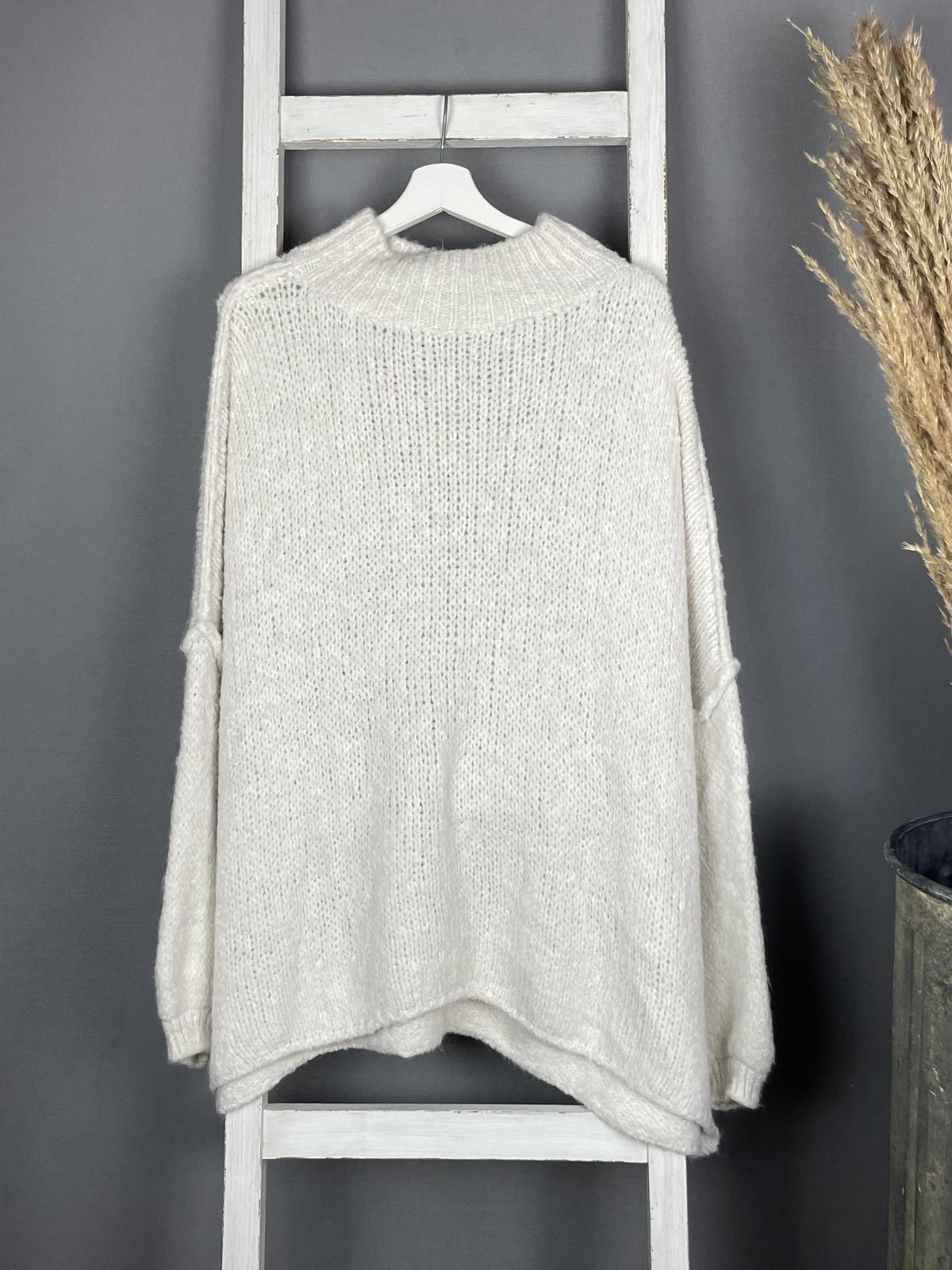 Turtleneck Longpullover mit sichtbarer Schulternaht