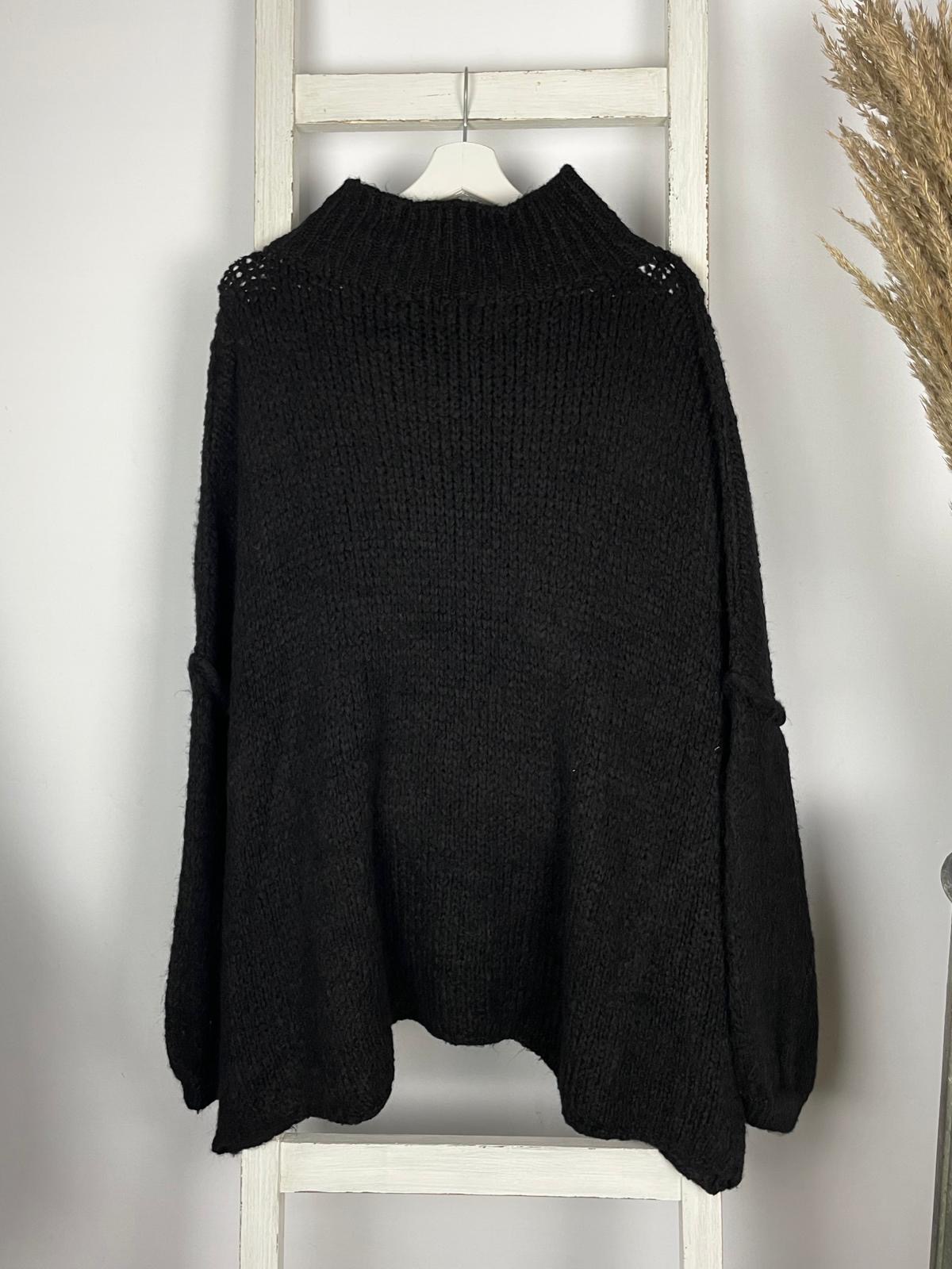 Turtleneck Longpullover mit sichtbarer Schulternaht