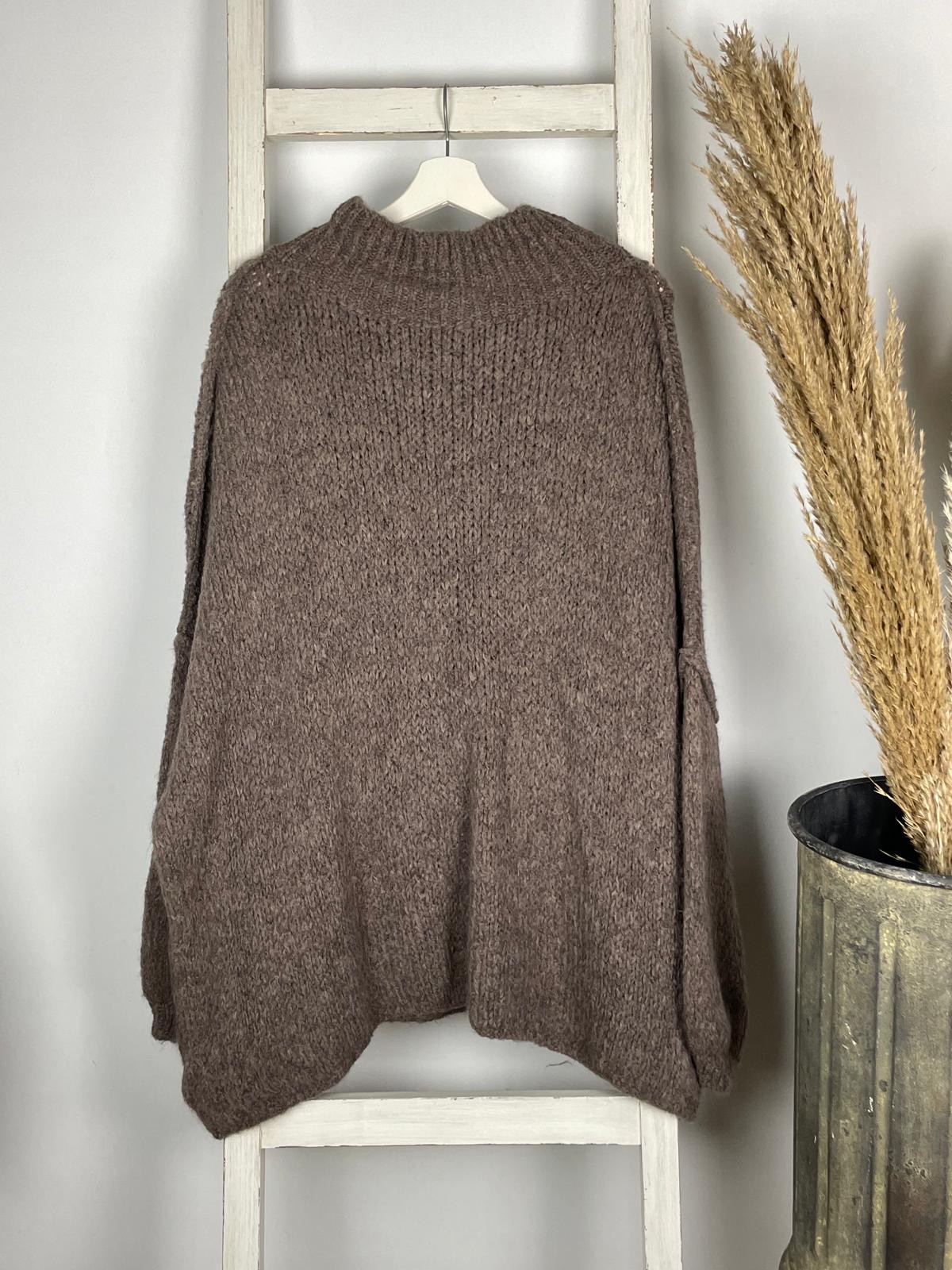 Turtleneck Longpullover mit sichtbarer Schulternaht