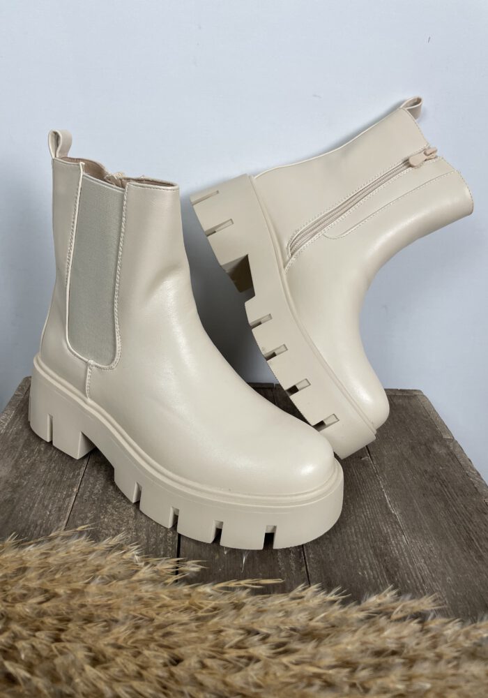 Beige Chelsea Boots