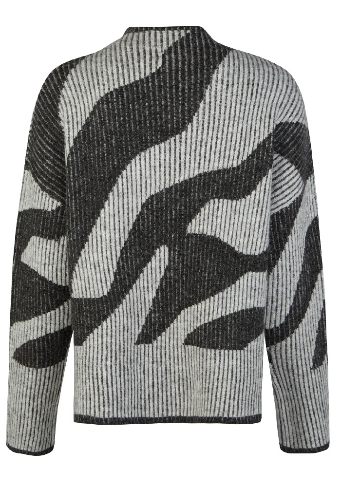 BROADWAY Turtleneck Ripppullover mit Zebra-Print