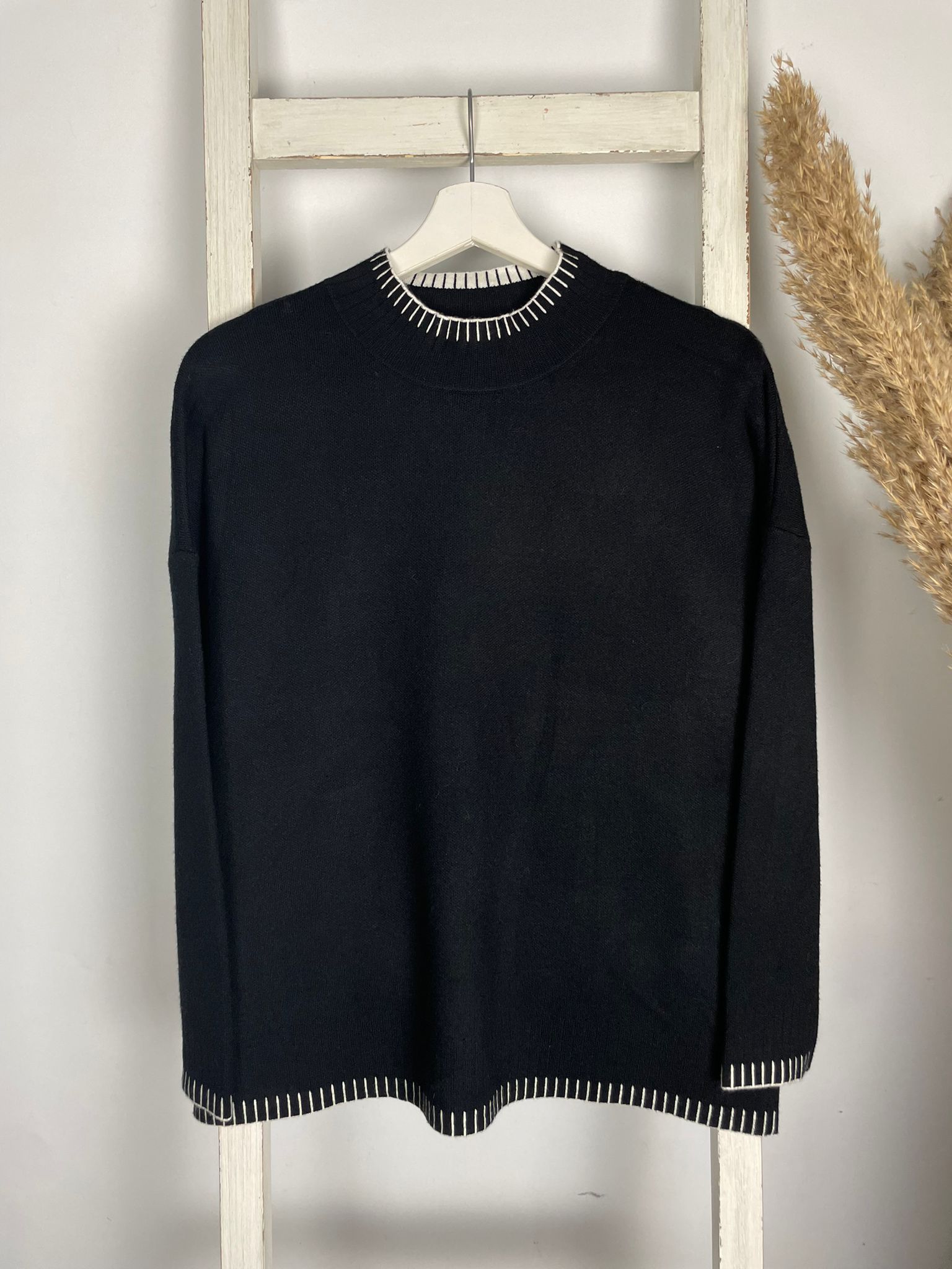 Pullover mit Statementsaum