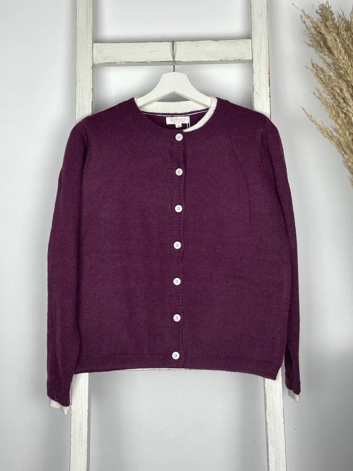 Two Color Feinstrick-Cardigan