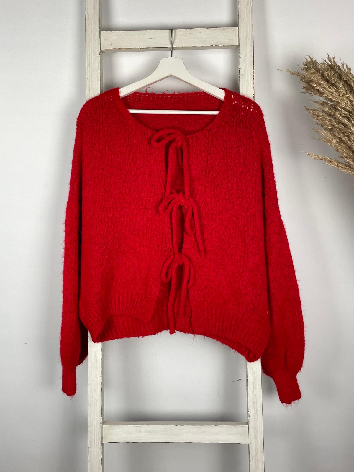 Langärmliger Cardigan mit Schleifen