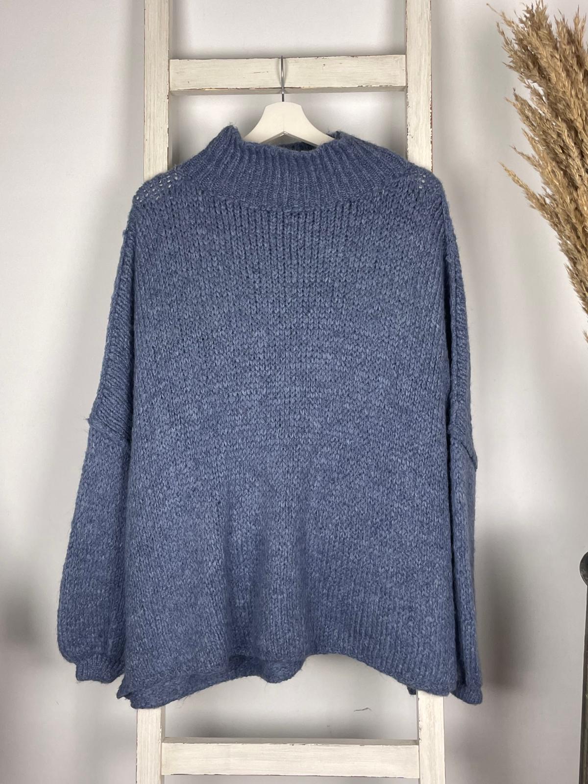 Turtleneck Longpullover mit sichtbarer Schulternaht