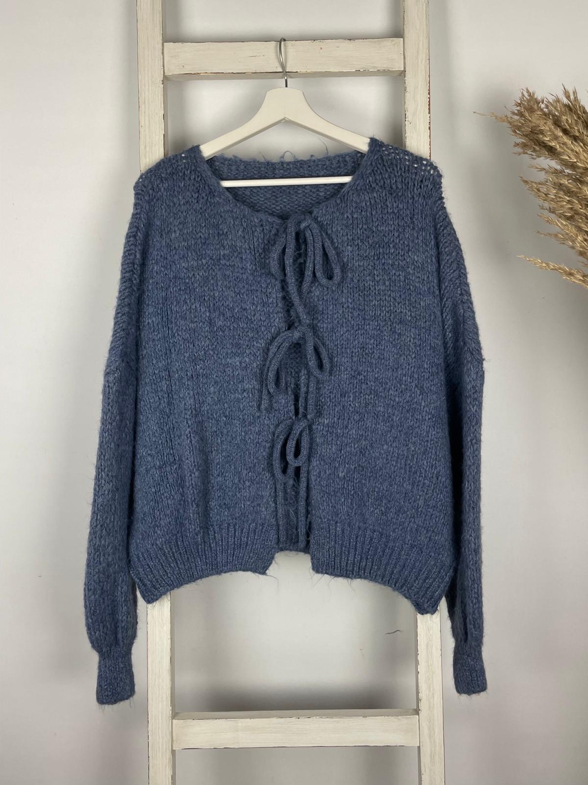 Langärmliger Cardigan mit Schleifen