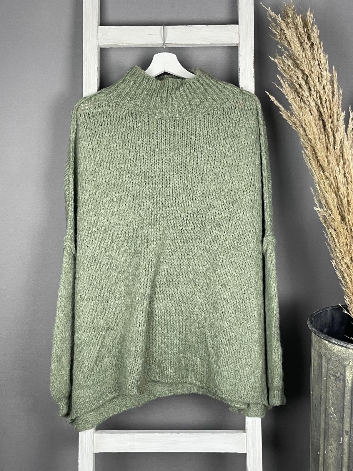 Turtleneck Longpullover mit sichtbarer Schulternaht