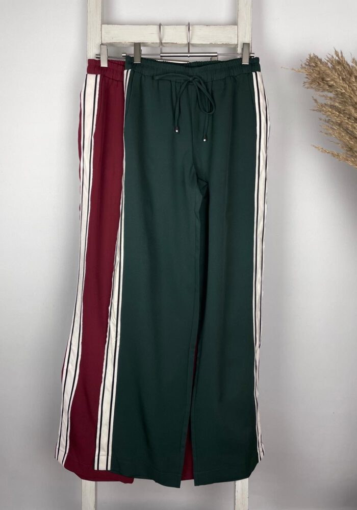 Wide Leg Joggpants mit Frottee-Streifen