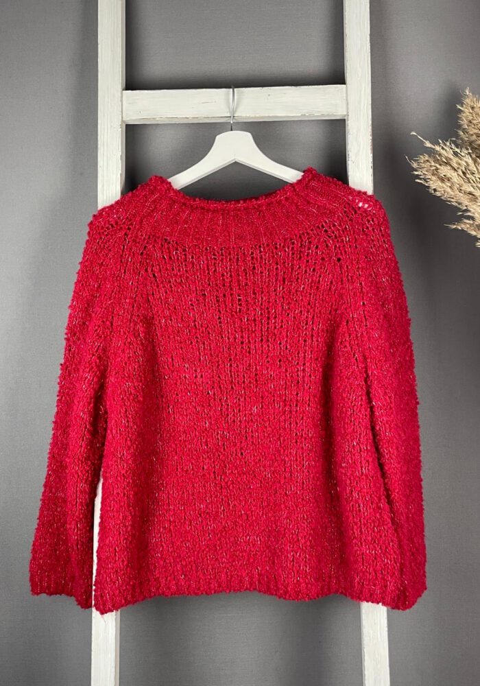 Bouclé Pullover mit Turtleneck & weitem Arm