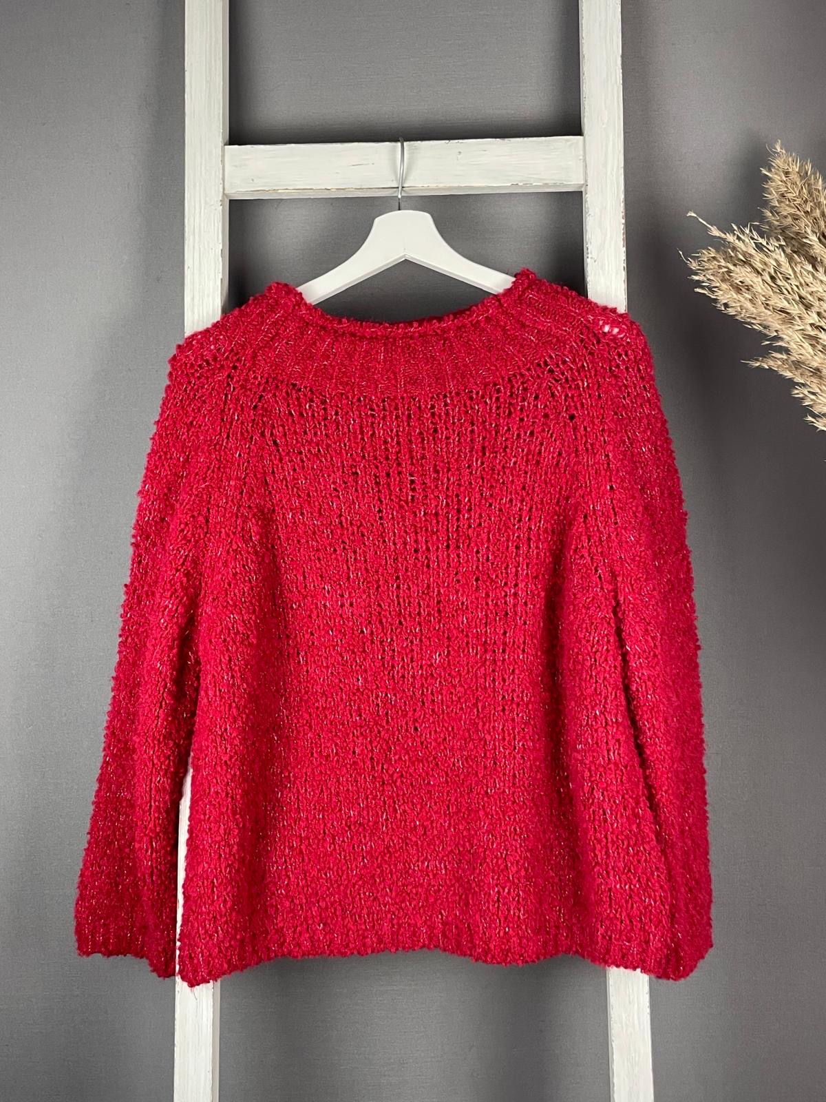 Bouclé Pullover mit Turtleneck & weitem Arm