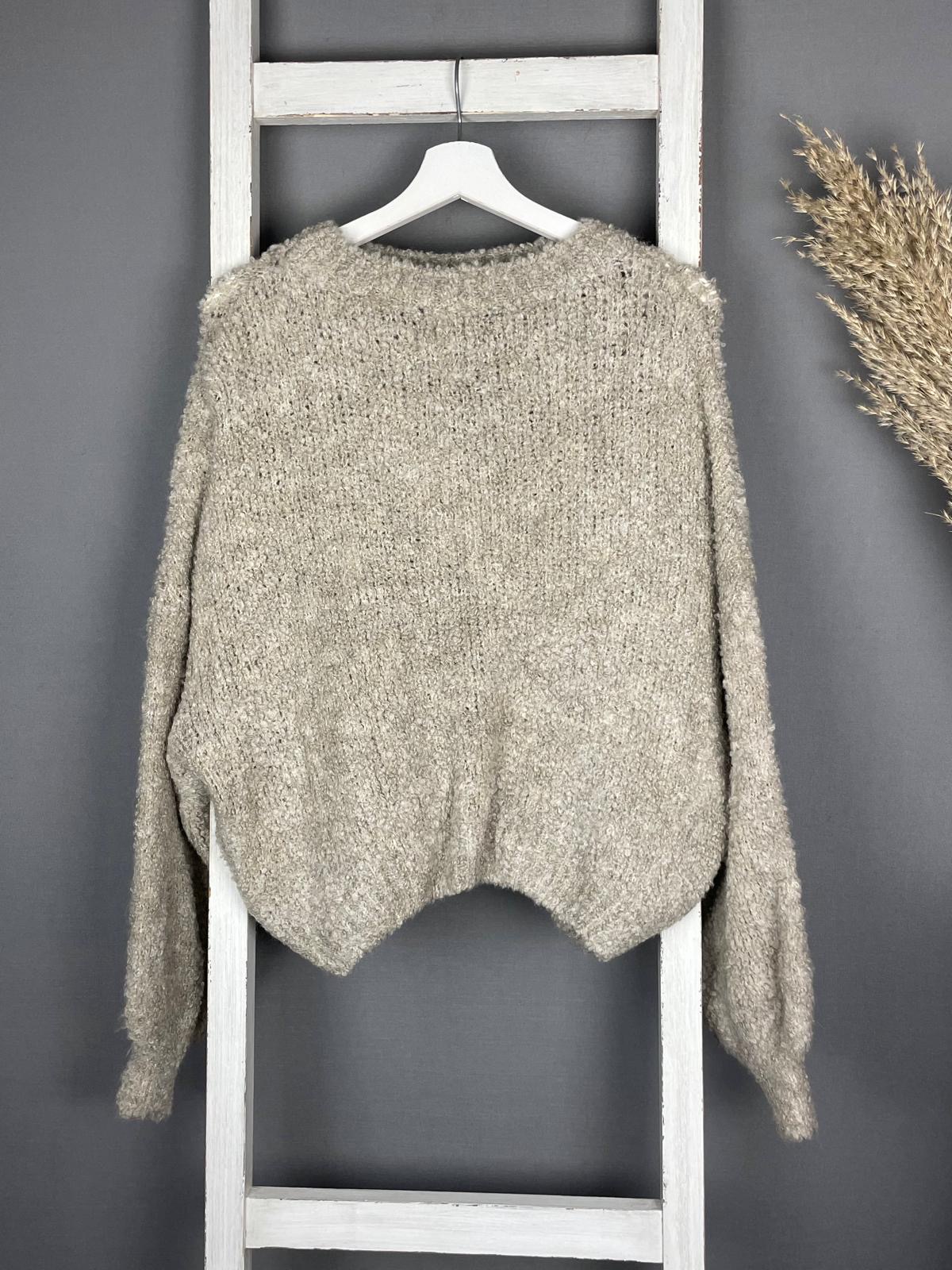 Bouclé Pullover mit rundem Ausschnitt