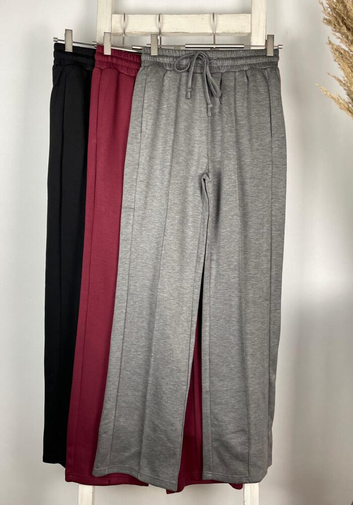 Wide Leg Joggpants mit vorderer Ziernaht