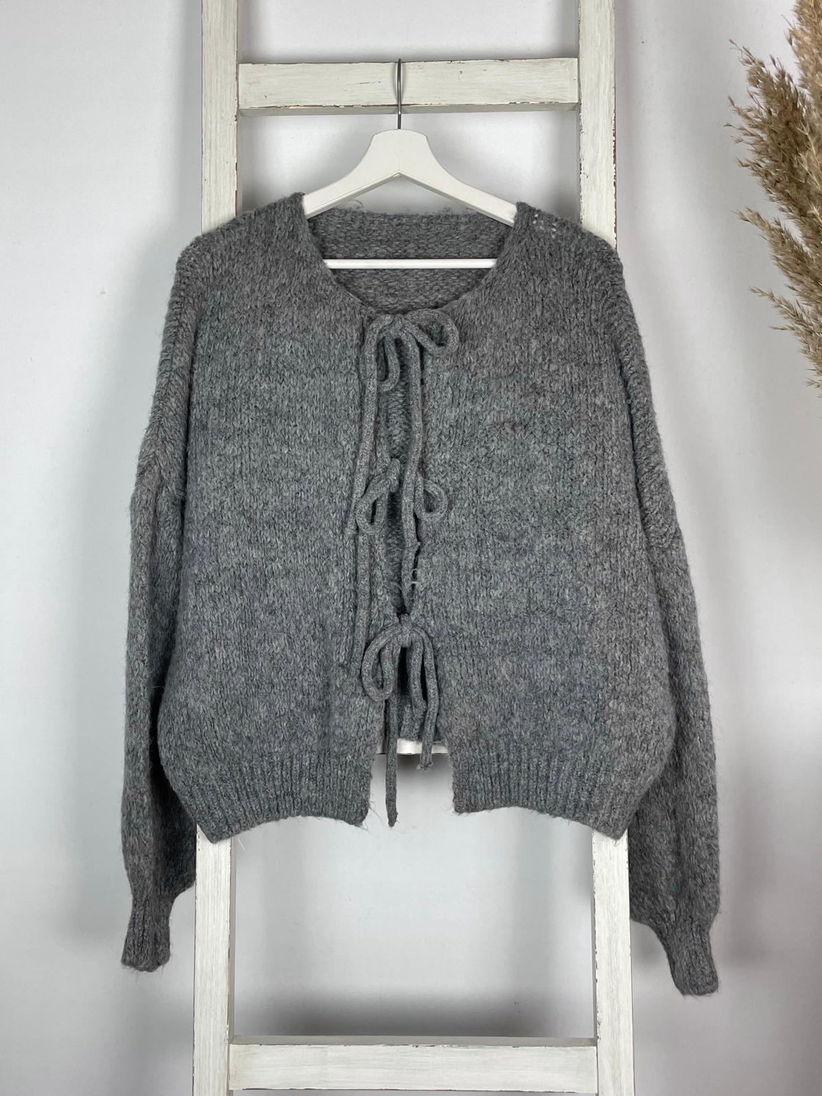 Langärmliger Cardigan mit Schleifen