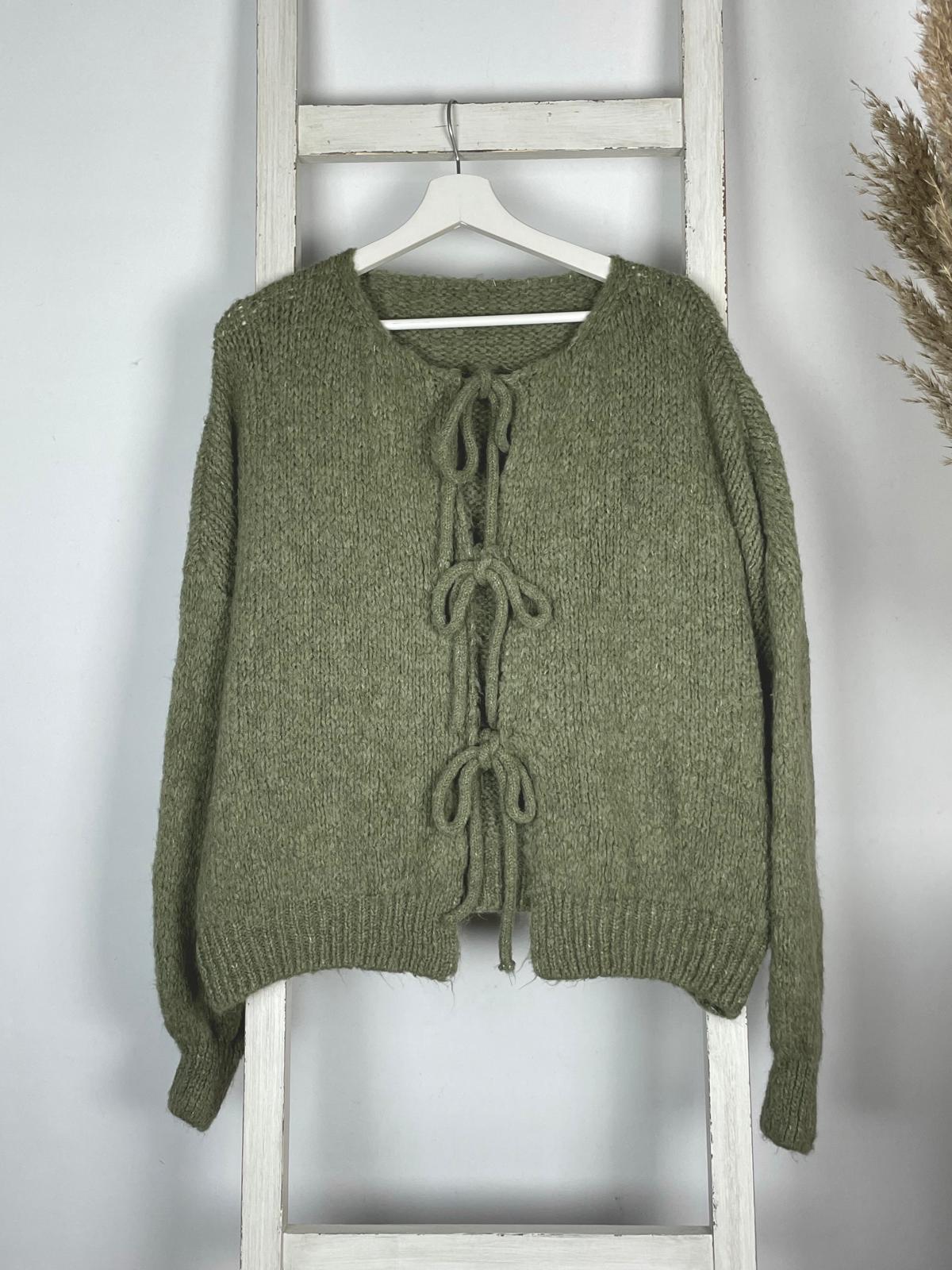 Langärmliger Cardigan mit Schleifen