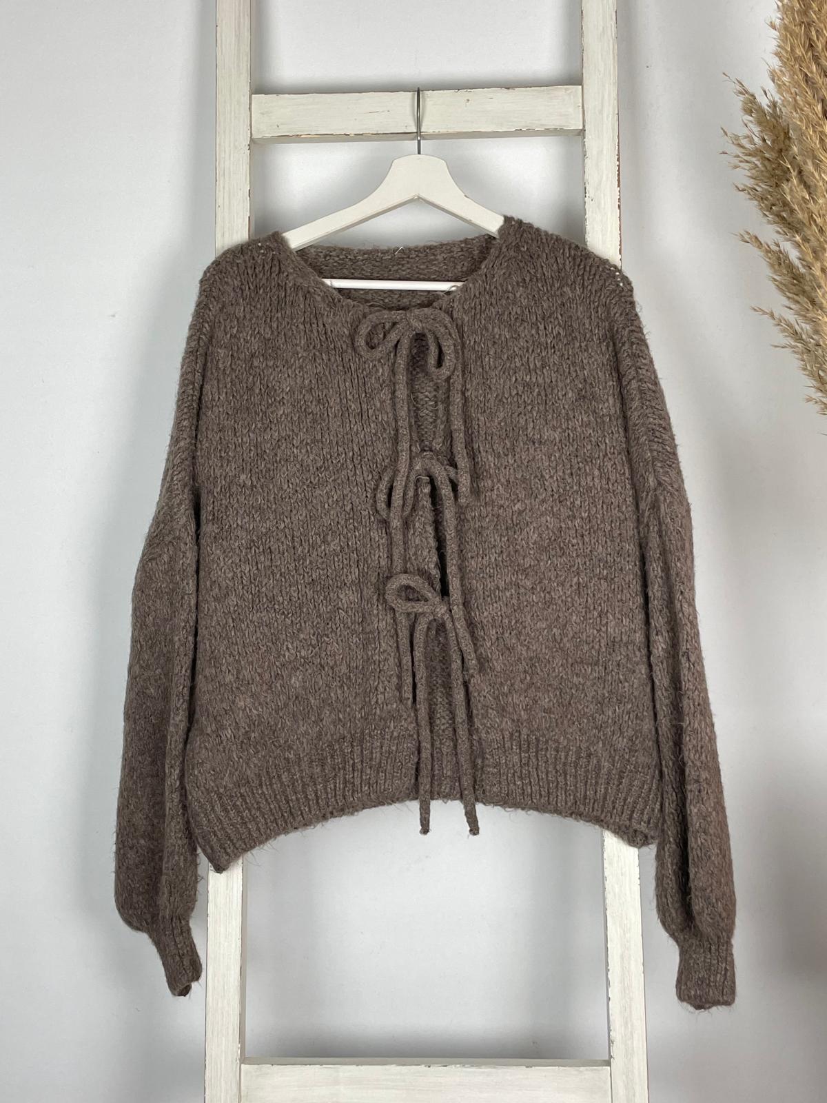 Langärmliger Cardigan mit Schleifen