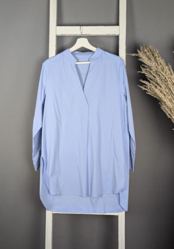 V-Ausschnitt Longbluse