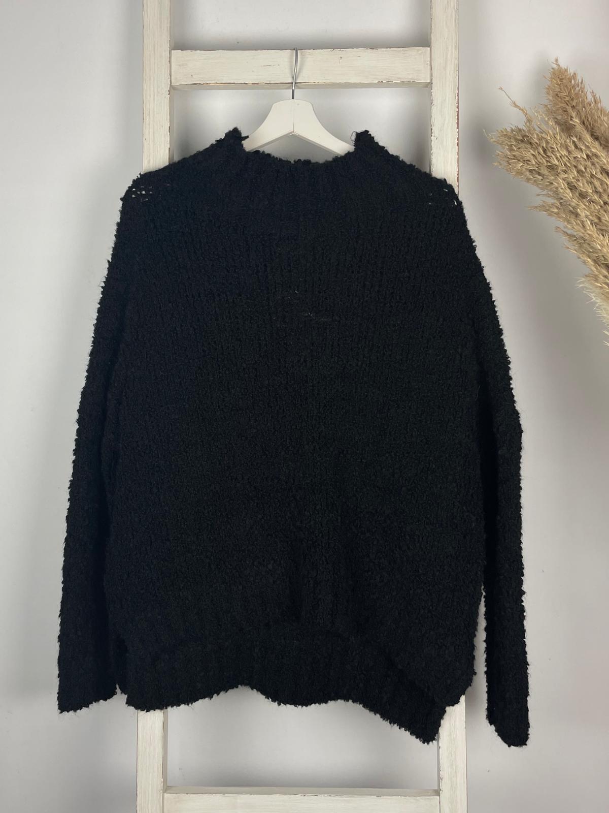 Bouclé Vokuhila Turtleneck Pullover