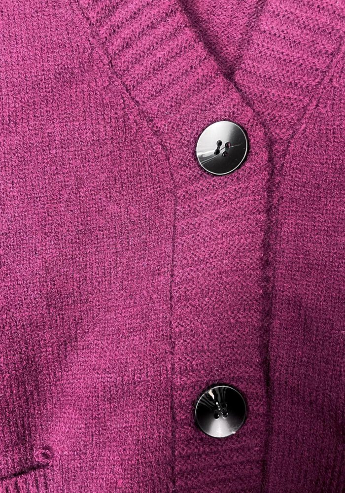 Burgundy Feinstrick-Cardigan