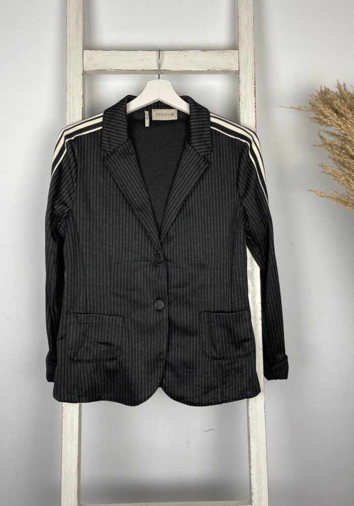 Gestreifter Blazer mit Seitenstreifen