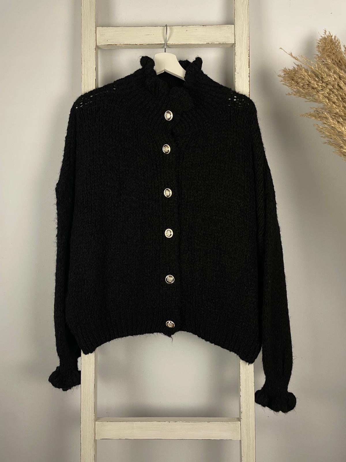 Cardigan mit edlen Knöpfen und Rüschendetails