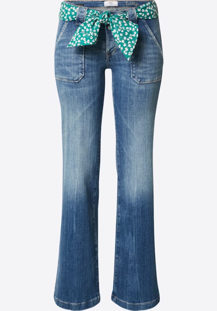 LE TEMPS DES CERISES Flared Jeans mit Stoffgürtel