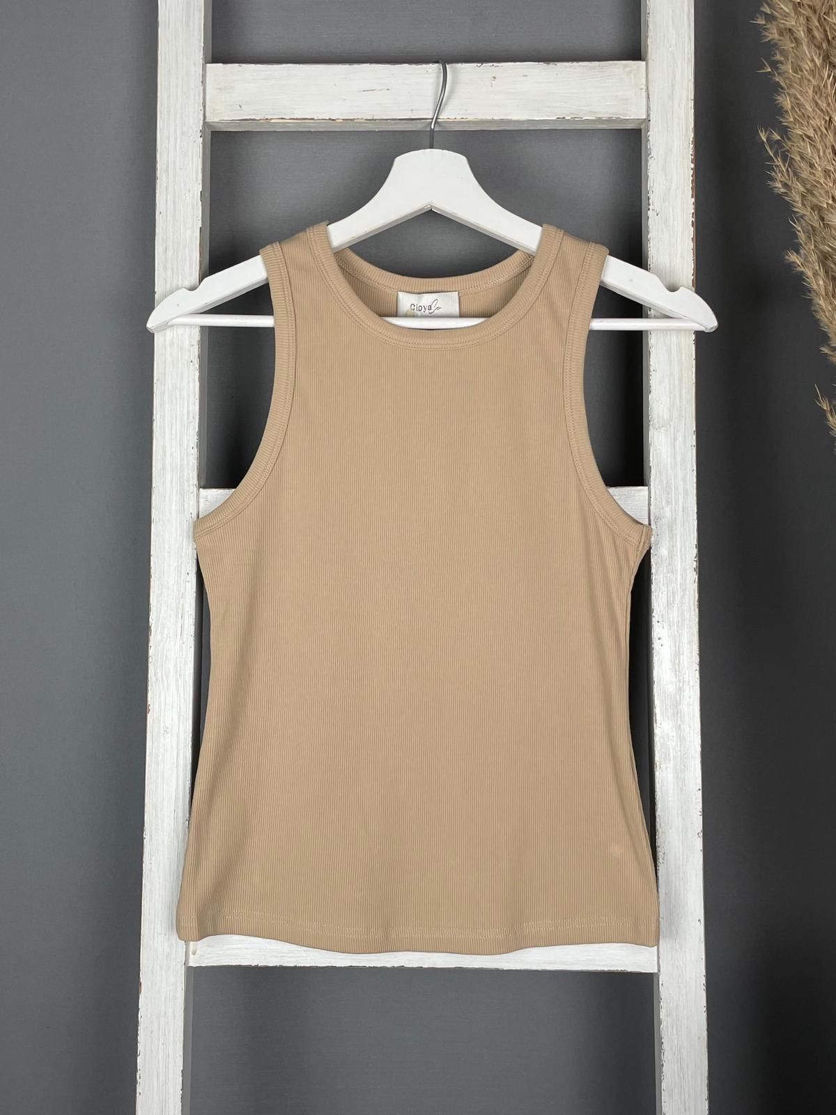 Ripp Top in neutralen Farben