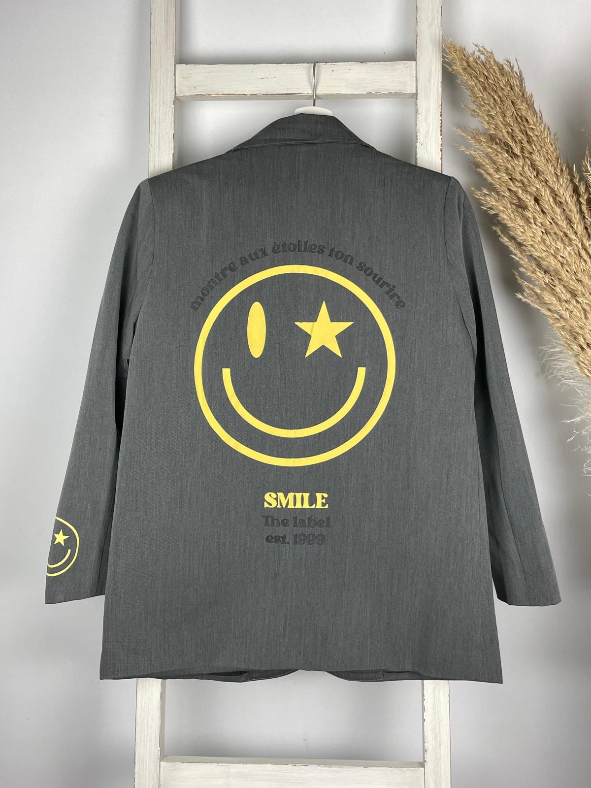 Backprint Blazer mit Smiley