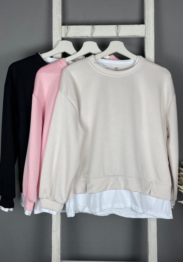 Scuba Sweater mit T-Shirt Einsatz