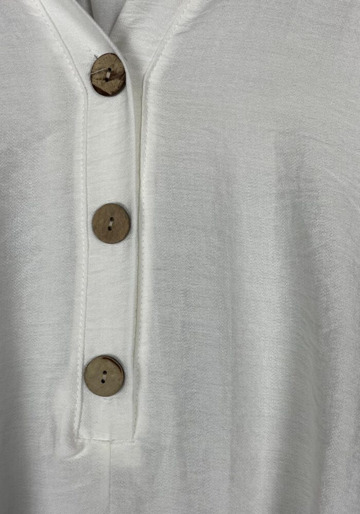 Longbluse mit Holz-Knopfleiste