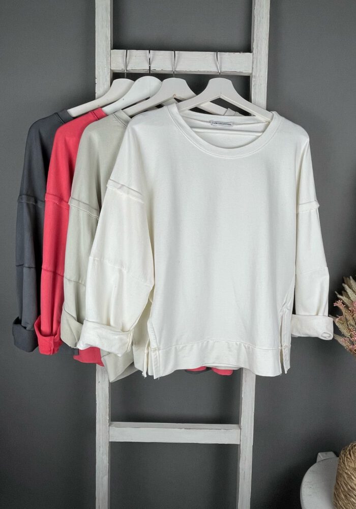 Boxy Sweater mit Teilnähten