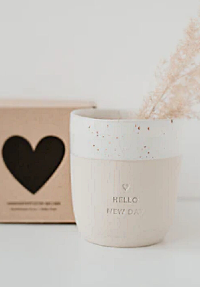 EULENSCHNITT Marmor Becher HELLO NEW DAY