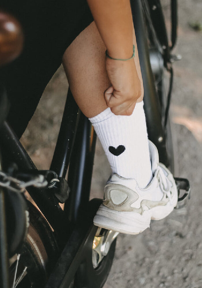 EULENSCHNITT Socken HERZ black/white