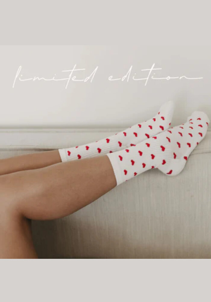 EULENSCHNITT Limited Edition Socken HERZEN ROT