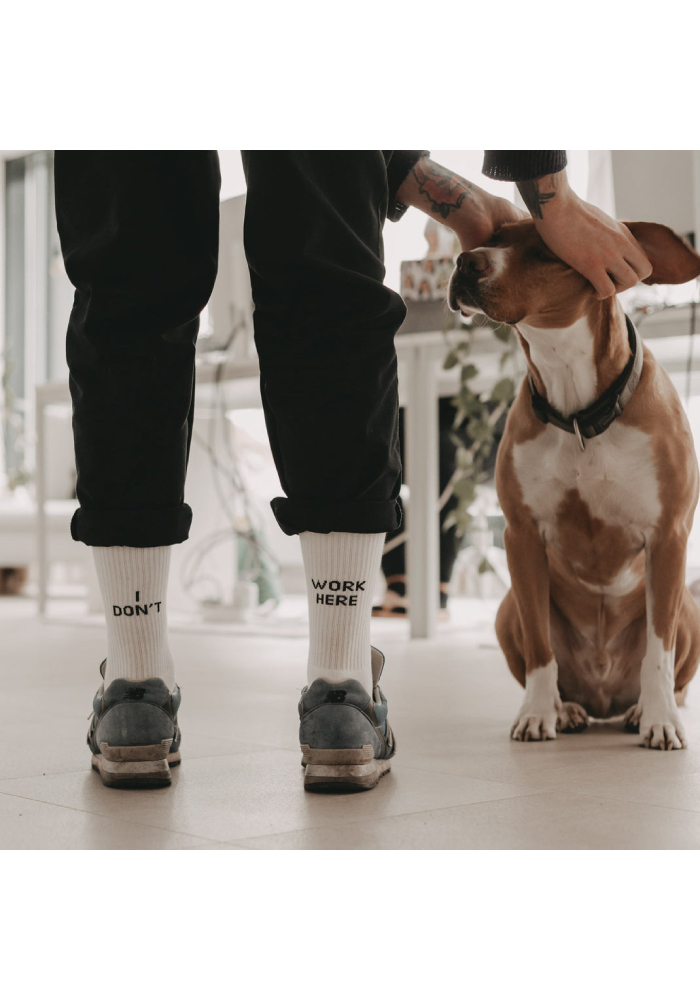 EULENSCHNITT Socken I DON’T WORK HERE
