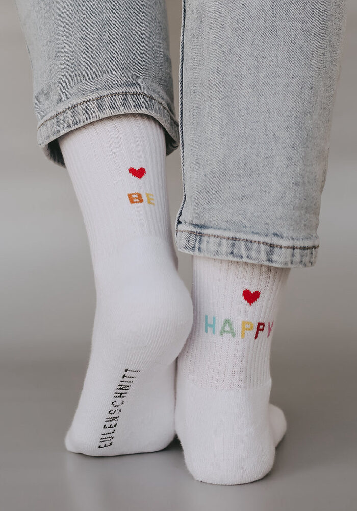 EULENSCHNITT Socken BE HAPPY