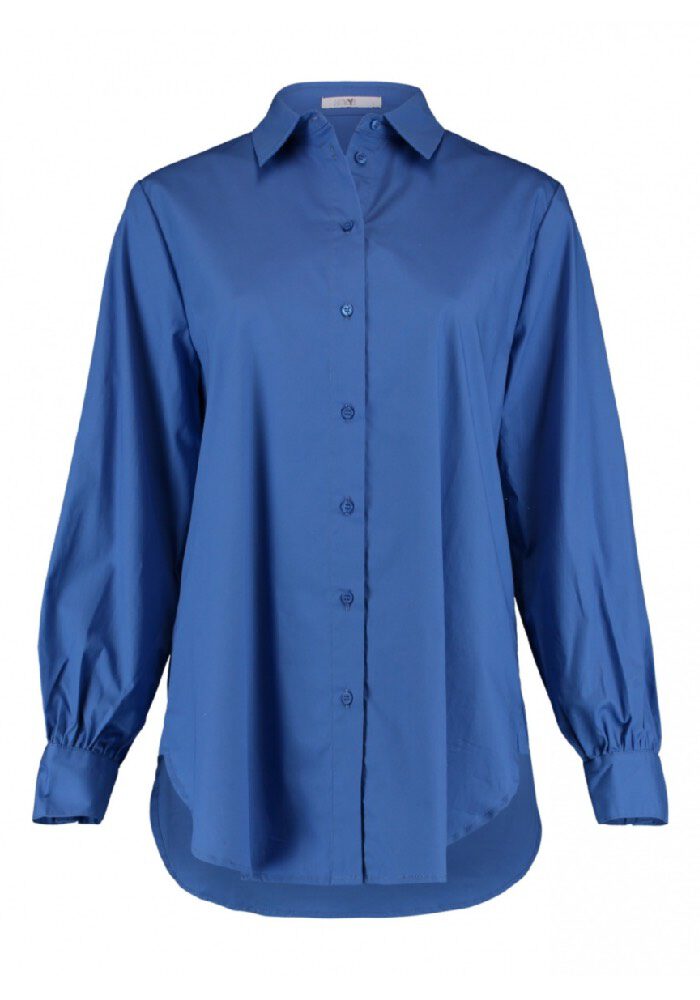 Klassische Hemdbluse in royalblau