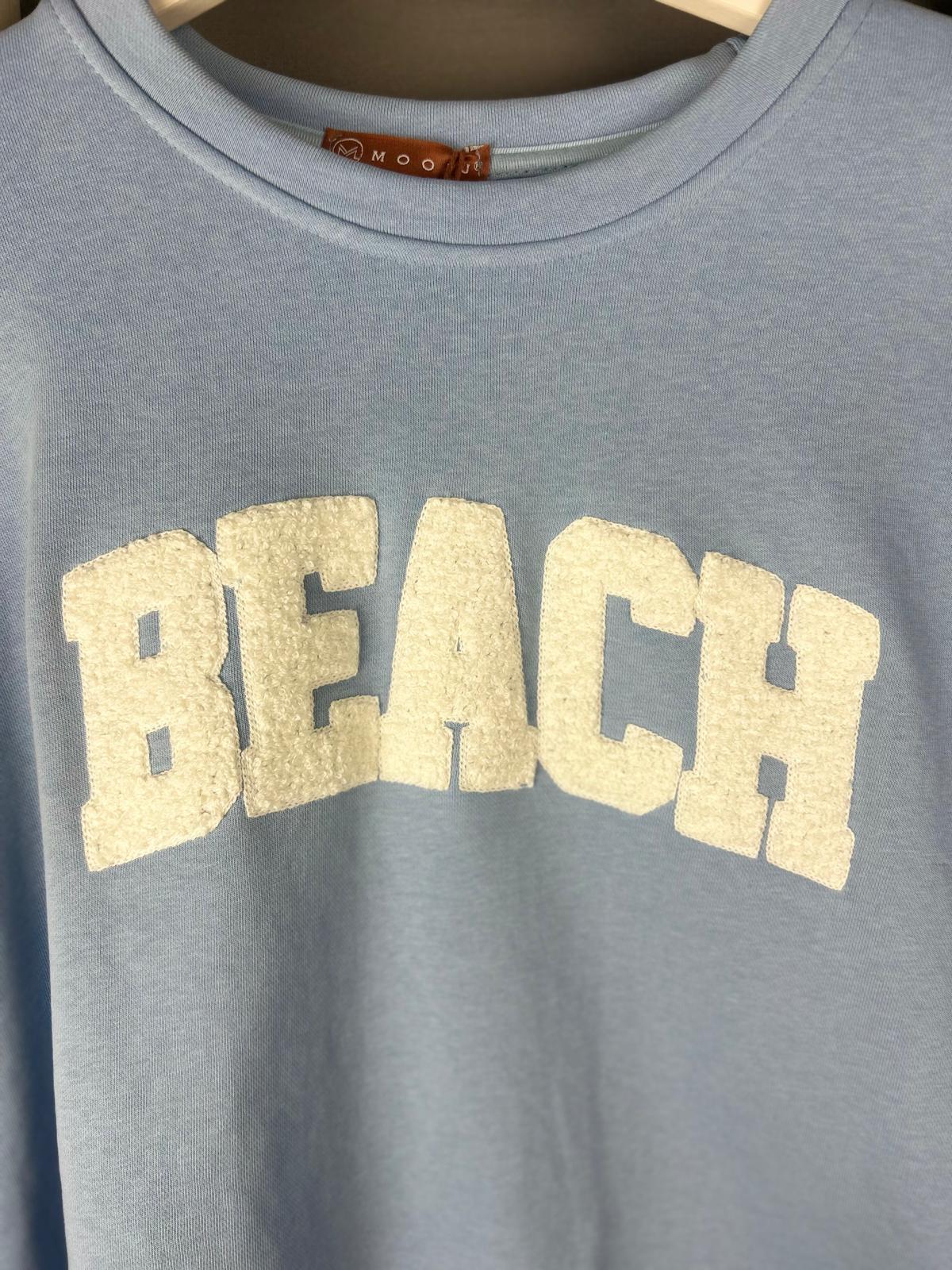 Sweater mit Flokati “BEACH” Druck