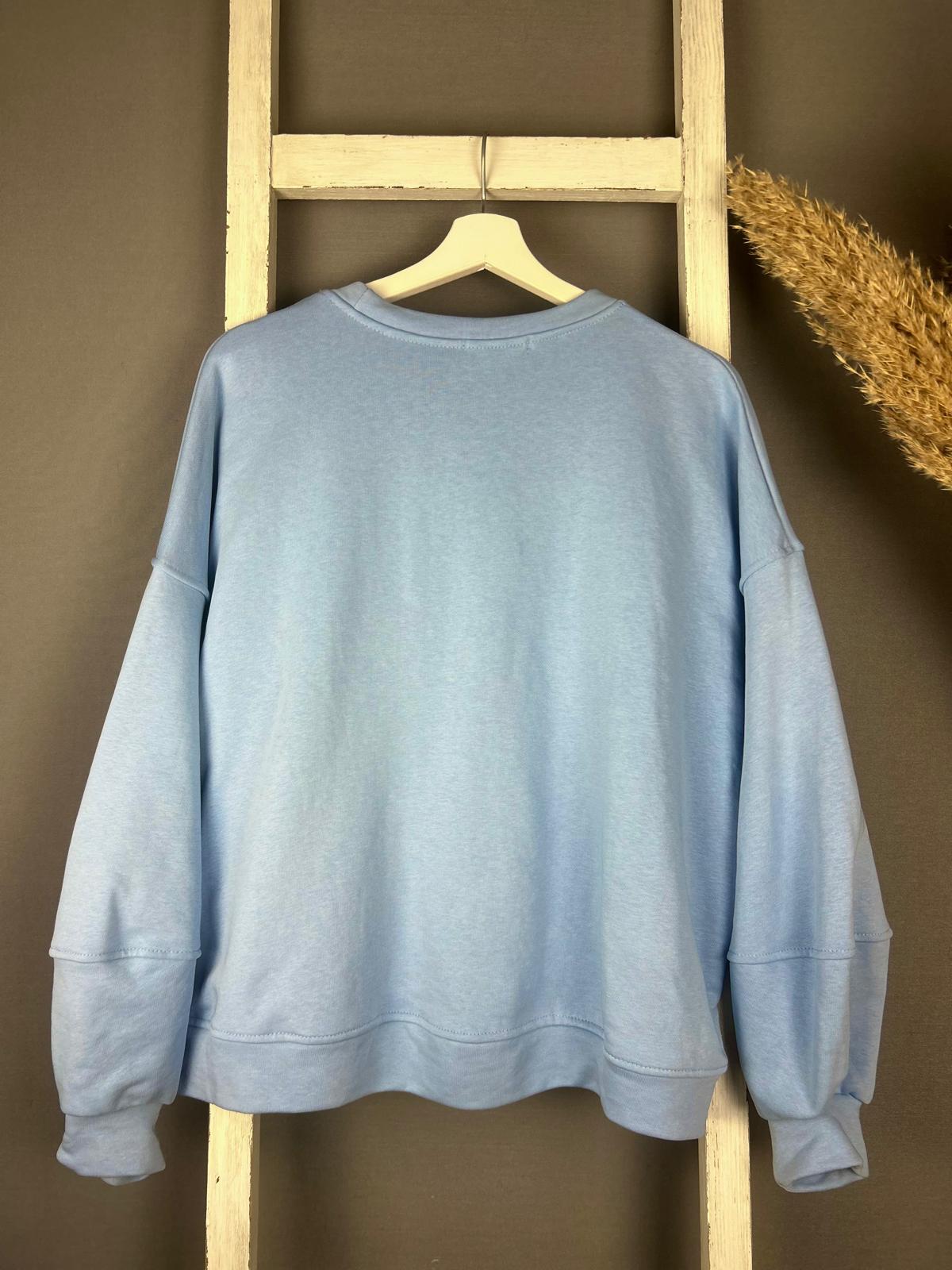 Sweater mit Flokati “BEACH” Druck