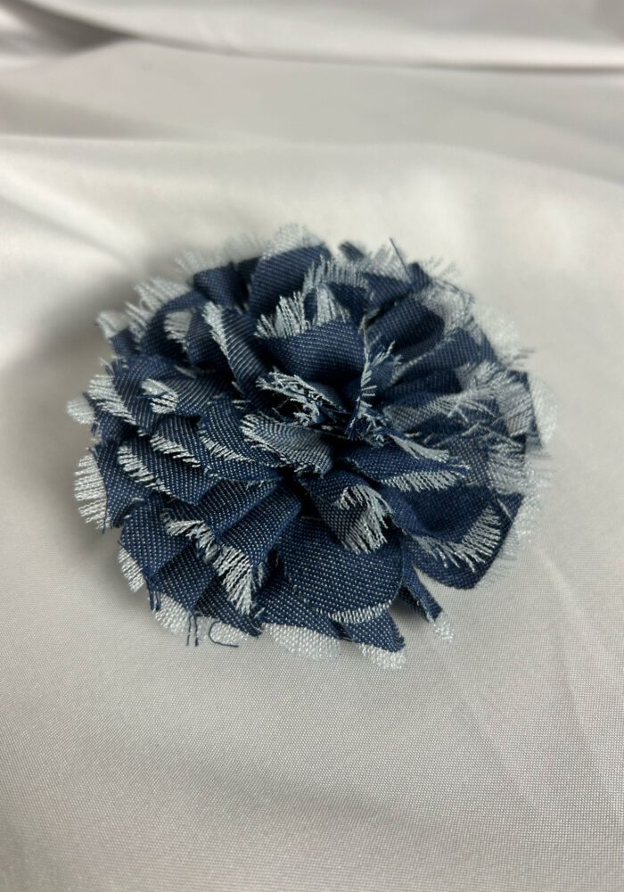 Denim Rose Brosche