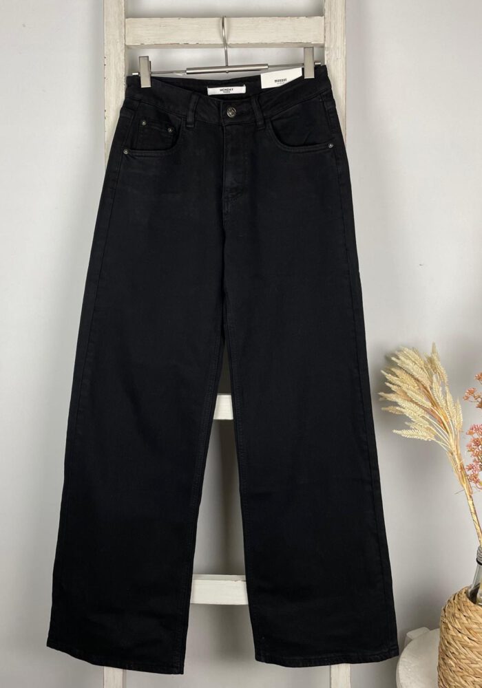 High Waist Black Wide Leg Jeans