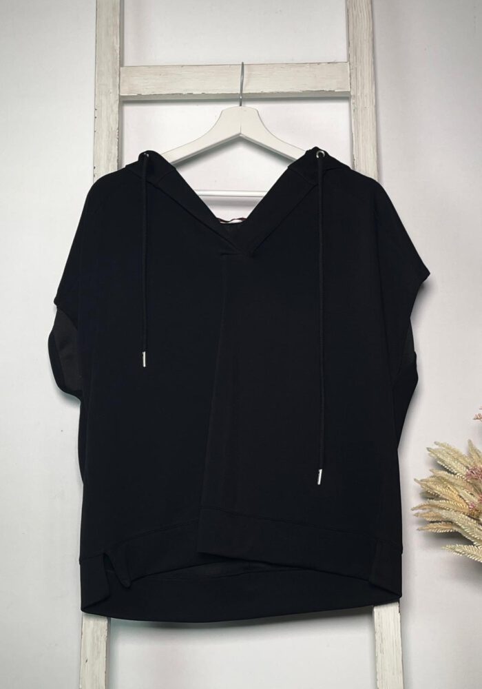 Scuba Pullunder Hoodie mit Flowerborde