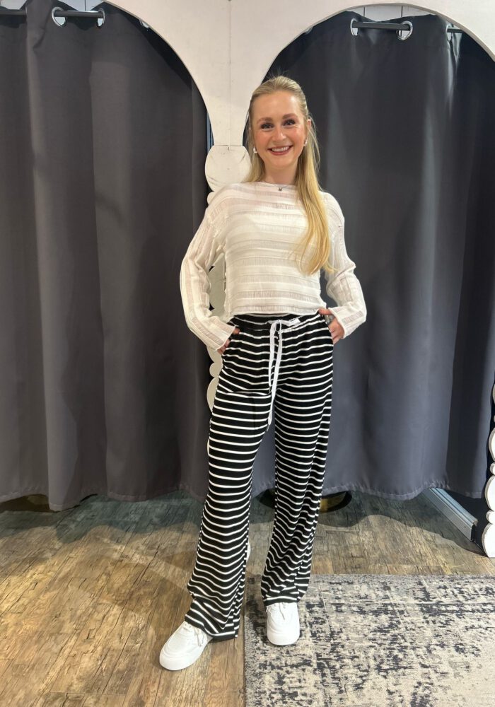 Gestreifte Scuba Hose mit Kordeleinzug