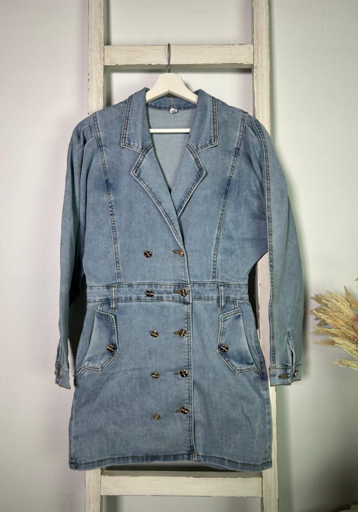 Trendiges Denim-Blazerkleid