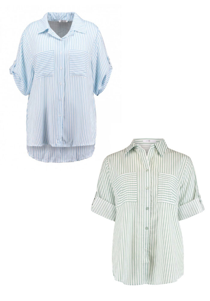 Gestreifte Kurzarm Bluse