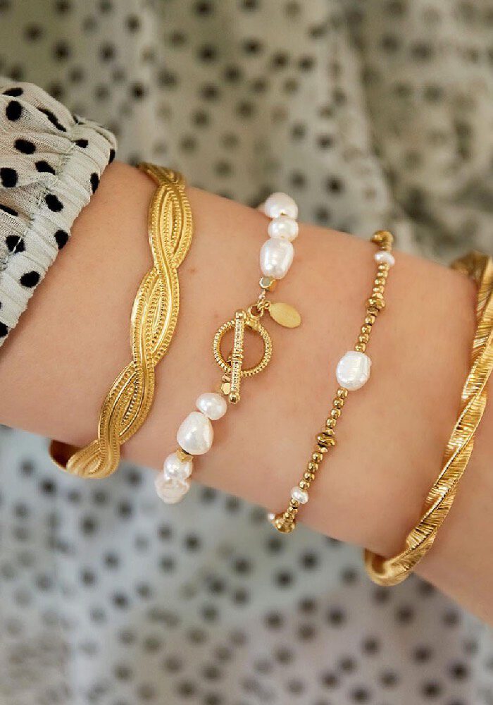 Süßwasser-Perlenarmband mit T-Verschluss