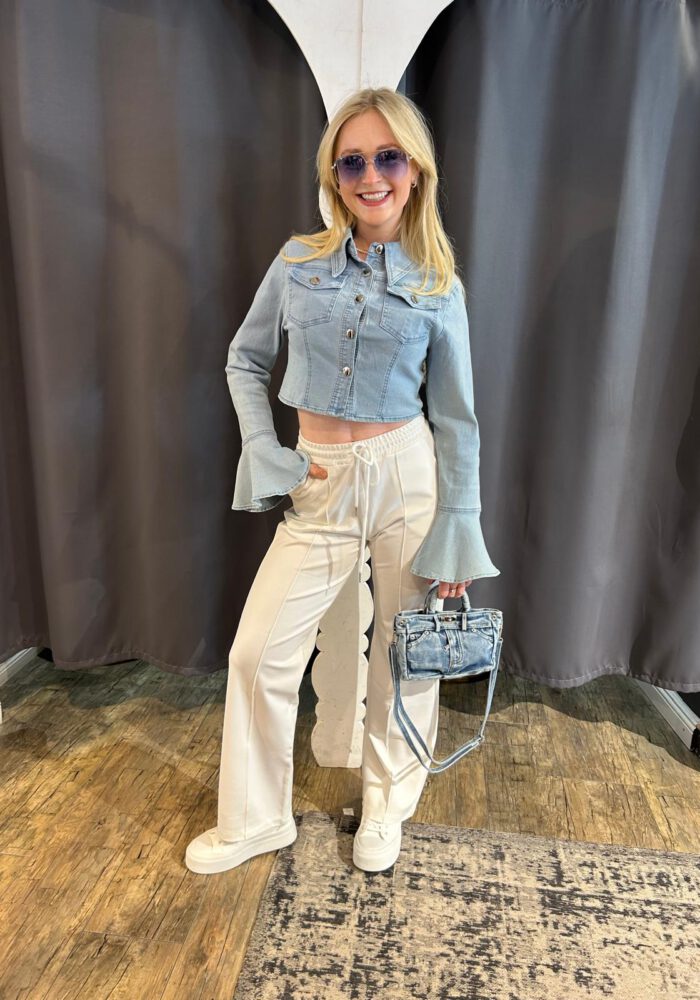 Denim Jacke mit Kelchärmel