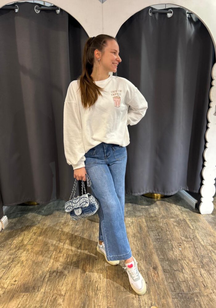 Patch Pocket Denim Bootcut Jeans