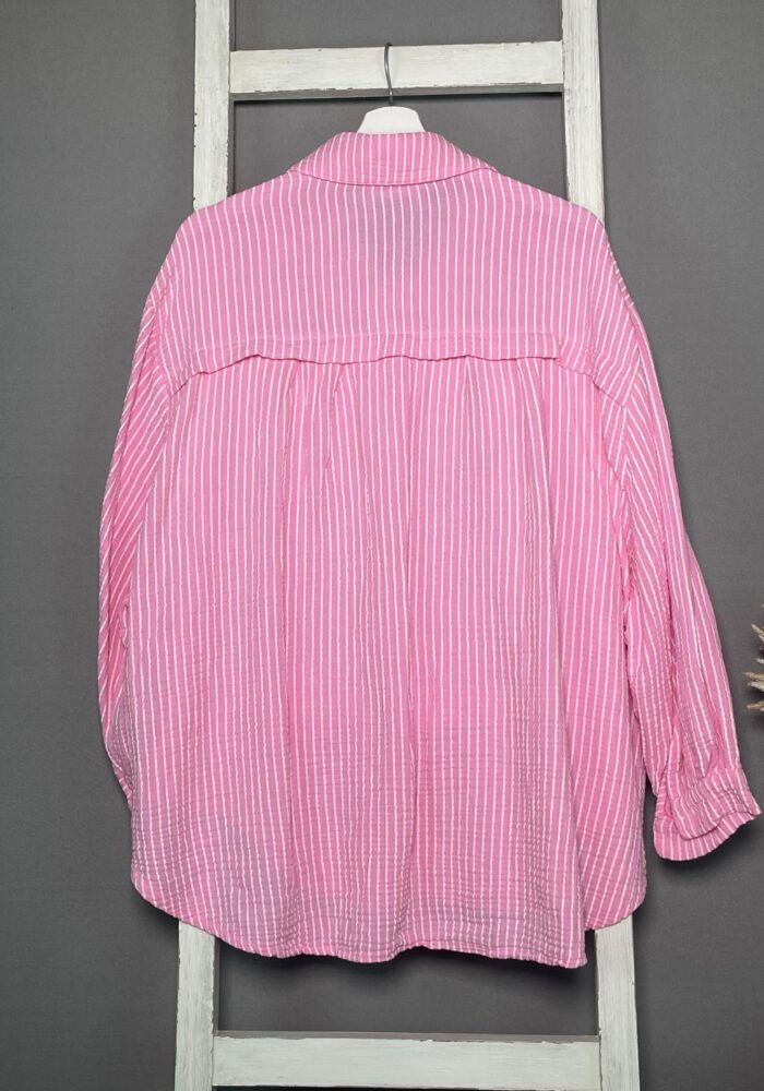 Musselinbluse mit weißen dünnen Streifen