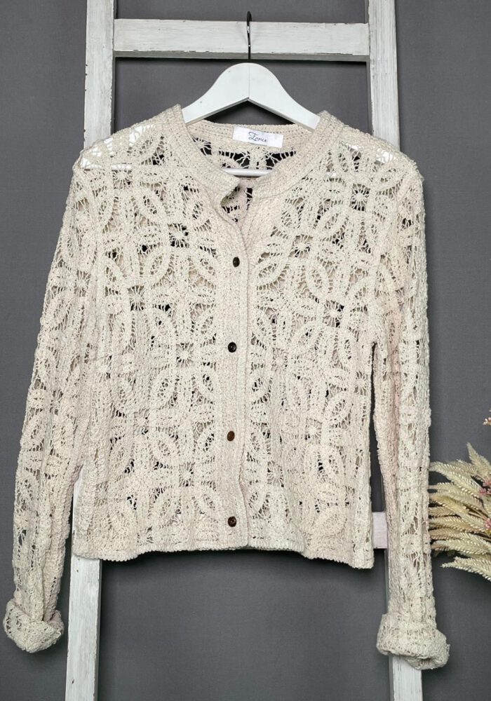 Häkel-Cardigan mit Knopfleiste