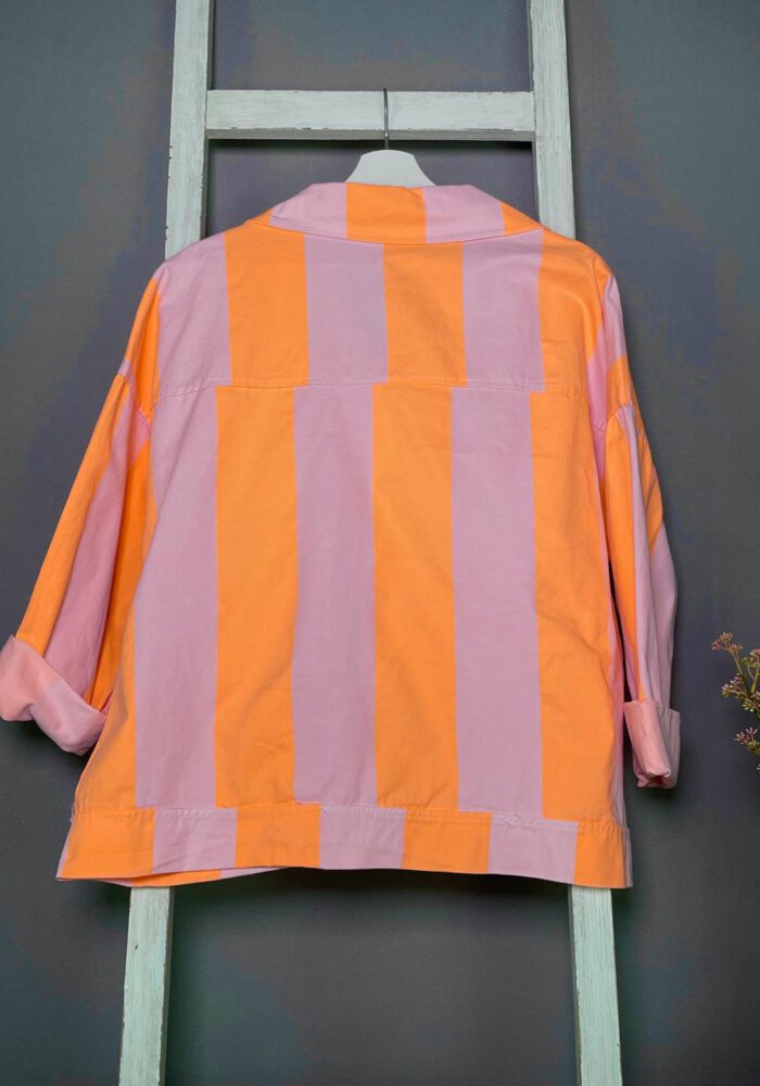 Jeansjacke mit Blockstreifen